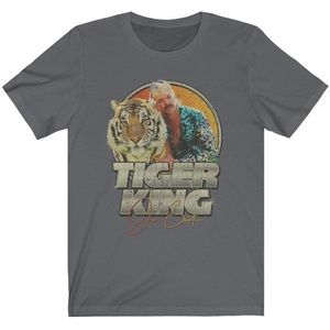 Tiger King Joe Exotic Vintage Retro Unisex Graphic T-Shirt Gray XL